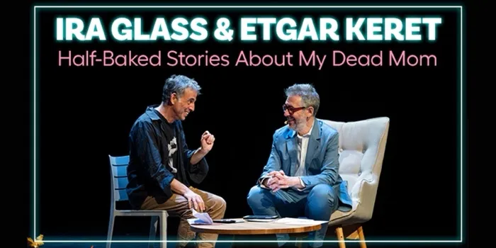 Production art for Half-Baked Stories About My Dead Mom: Ira Glass & Etgar Keret