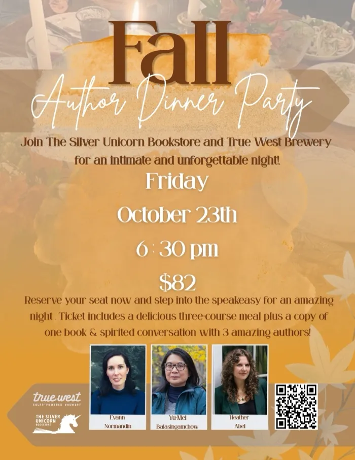 Production art for Fall Author Dinner Party at True West Brewery