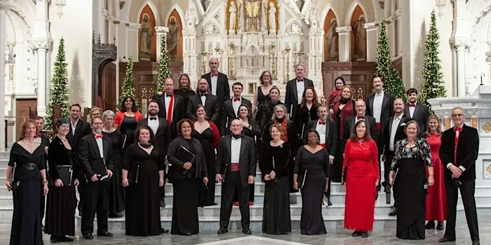 Production art for Christmas with the Copley Singers at the Cathedral!