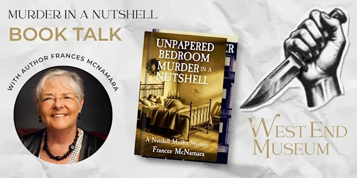 Production art for Murder in a Nutshell Book Talk with Frances McNamara