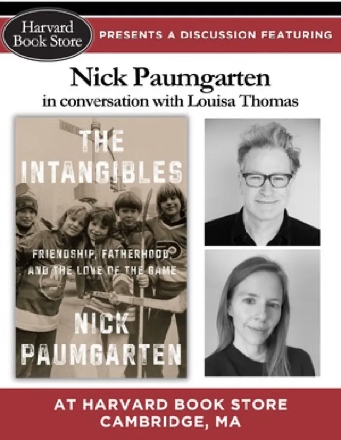 Production art for Nick Paumgarten at Harvard Book Store