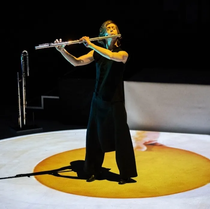 Production art for NEC New Music Ensemble + Claire Chase