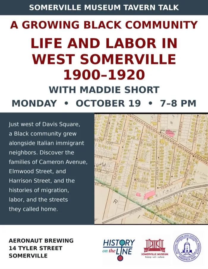 Production art for Tavern Talk: A Growing Black Community: Life and Labor in West Somerville, 1900-1920