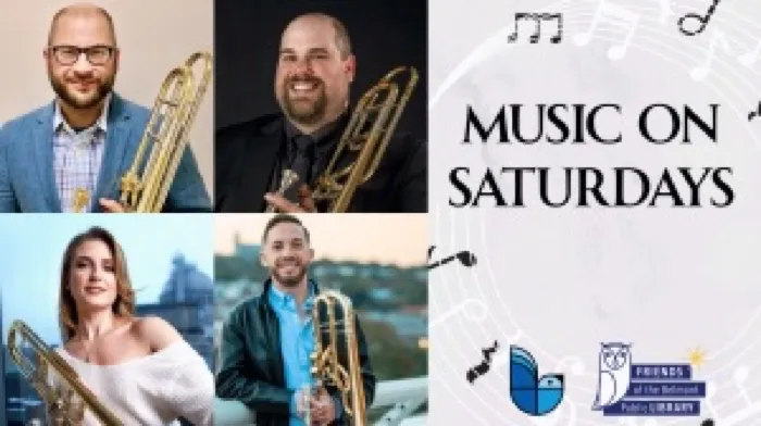Production art for Music on Saturdays: Trombone Quartet