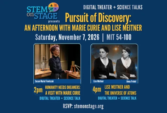 Production art for Pursuit of Discovery: An Afternoon with Marie Curie and Lise Meitner
