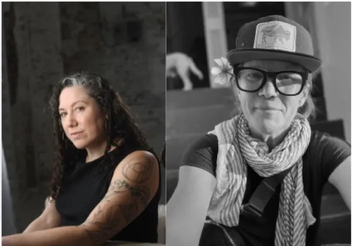 Production art for Poetry at Papercuts: Erika Meitner & Jenny Browne