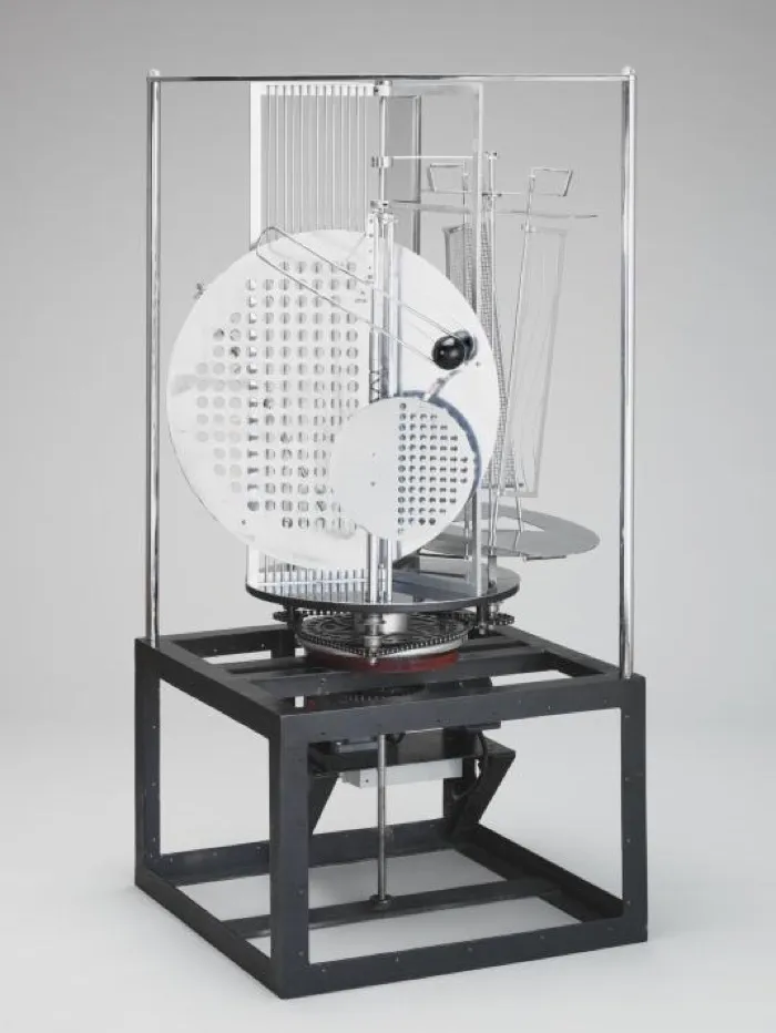 Production art for Gallery Talk: Activation of Moholy-Nagy’s _Light Prop for an Electric Stage_