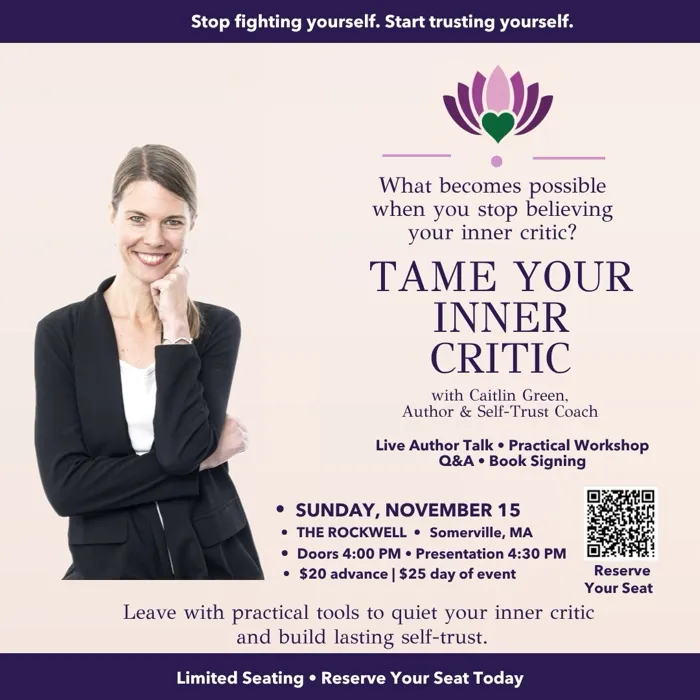 Production art for Caitlin Green: Tame Your Inner Critic (Book Launch)