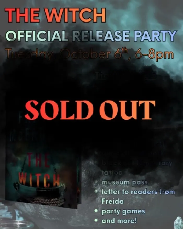 Production art for Freida McFadden: The Witch — Launch Party