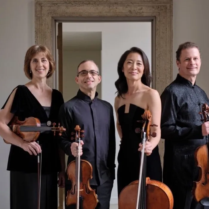 Production art for Brentano String Quartet: Flights of Fugue