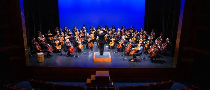 Production art for All-Cello Orchestra: Pablo Casals 150th Birthday