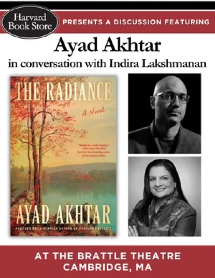 Production art for Ayad Akhtar at The Brattle Theatre