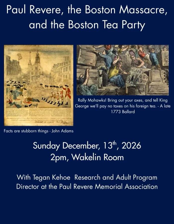 Production art for Paul Revere, the Boston Massacre, and the Boston Tea Party