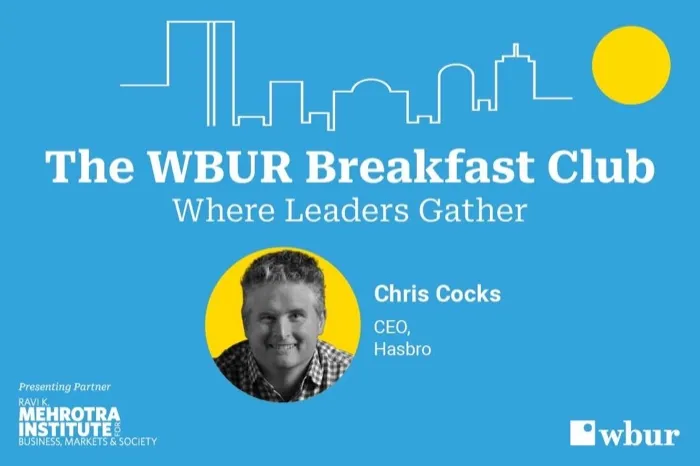 Production art for The WBUR Breakfast Club with Hasbro CEO Chris Cocks