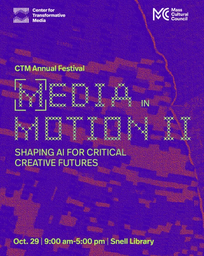 Production art for Media in Motion II: Shaping AI for Critical Creative Futures