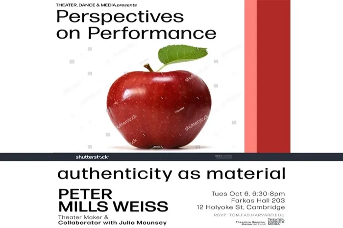 Production art for Perspectives on Performance: Peter Mills Weiss
