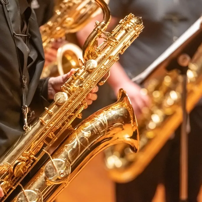 Production art for NEC Saxophone Ensemble