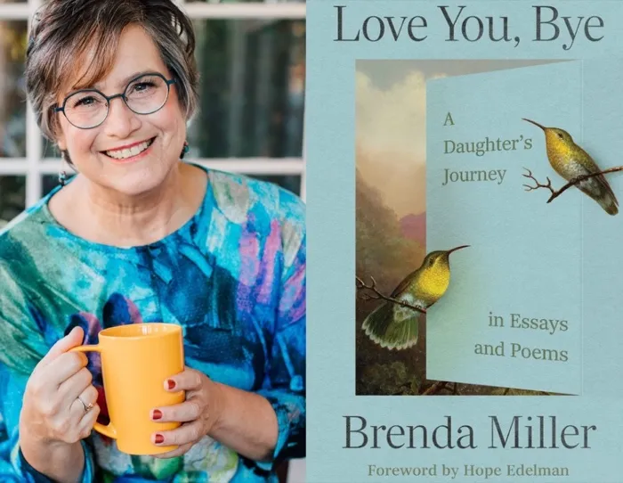 Production art for Brenda Miller, author of Love You, Bye, in conversation with Ethan Gilsdorf