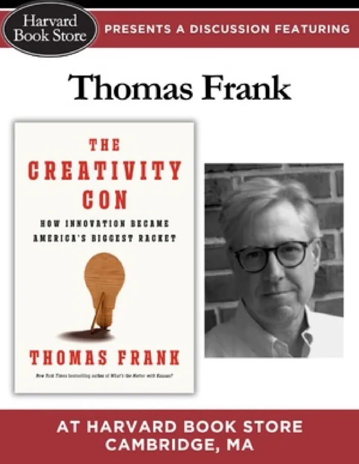 Production art for Thomas Frank at Harvard Book Store
