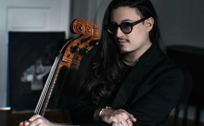 Production art for Santiago Cañón-Valencia, cello