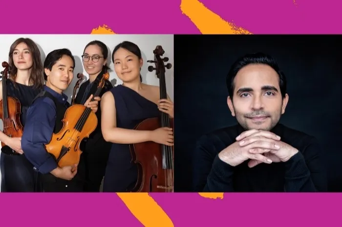 Production art for Roxbury Concert Series: Carlos Vargas with Rasa String Quartet