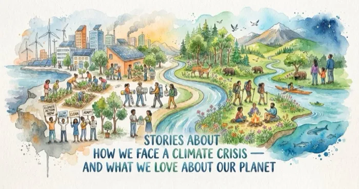 Production art for Facing the Climate Crisis: Action and Love