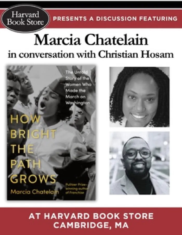 Production art for Marcia Chatelain at Harvard Book Store