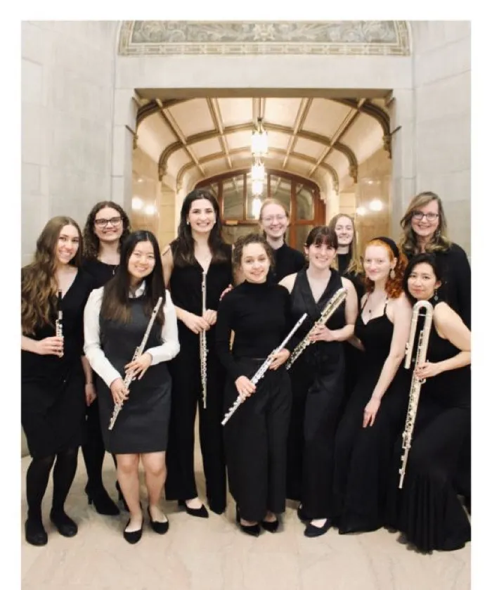 Production art for Boston College Flute Ensemble Fall Performance