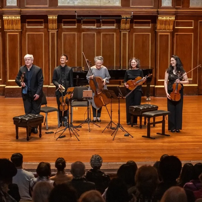 Production art for First Monday at Jordan Hall: String Titans — Casals and Tertis at 150
