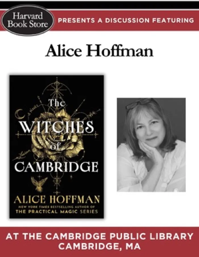 Production art for Alice Hoffman at the Cambridge Public Library