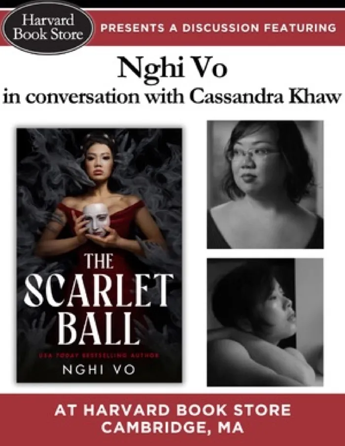 Production art for Nghi Vo at Harvard Book Store