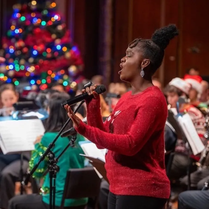 Production art for NEC Chamber Singers + NEC Symphonic Winds + Navy Band Northeast: Into the Holidays!