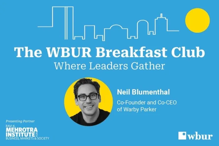 Production art for The WBUR Breakfast Club with Warby Parker Co-Founder Neil Blumenthal