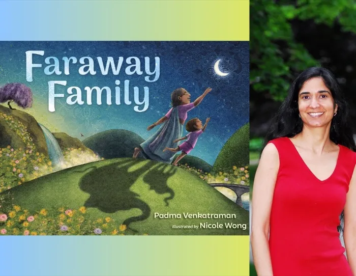 Production art for Story Time with Padma Venkatraman, author of Faraway Family